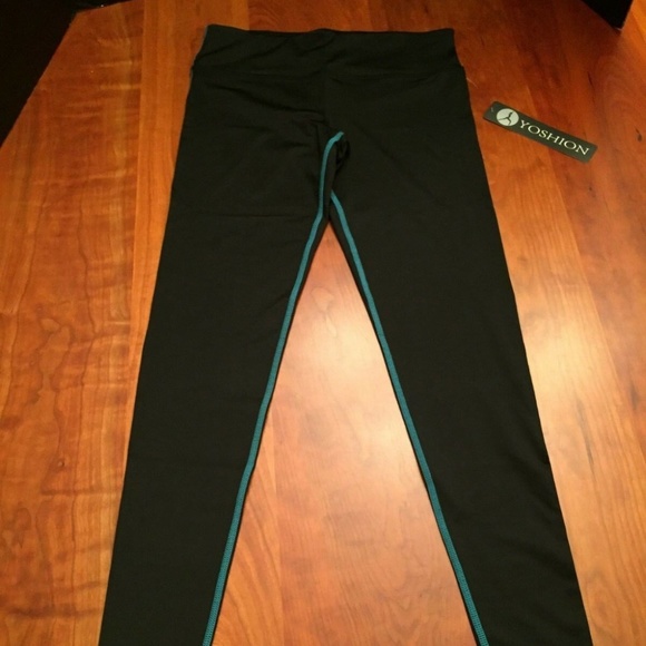 Yoshion Yoga Pants Navy / Lake Blue Stiching S NWT - Picture 4 of 6